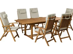 Sæt af 6 ryg-/siddehynder JAVA/AMANTEA PREMIUM 50 x 71 cm Brungrå