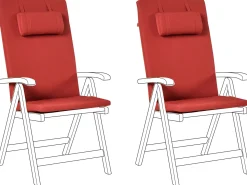 Sæt af 2 ryg-/siddehynder JAVA/AMANTEA PREMIUM 50 x 71 cm Rød