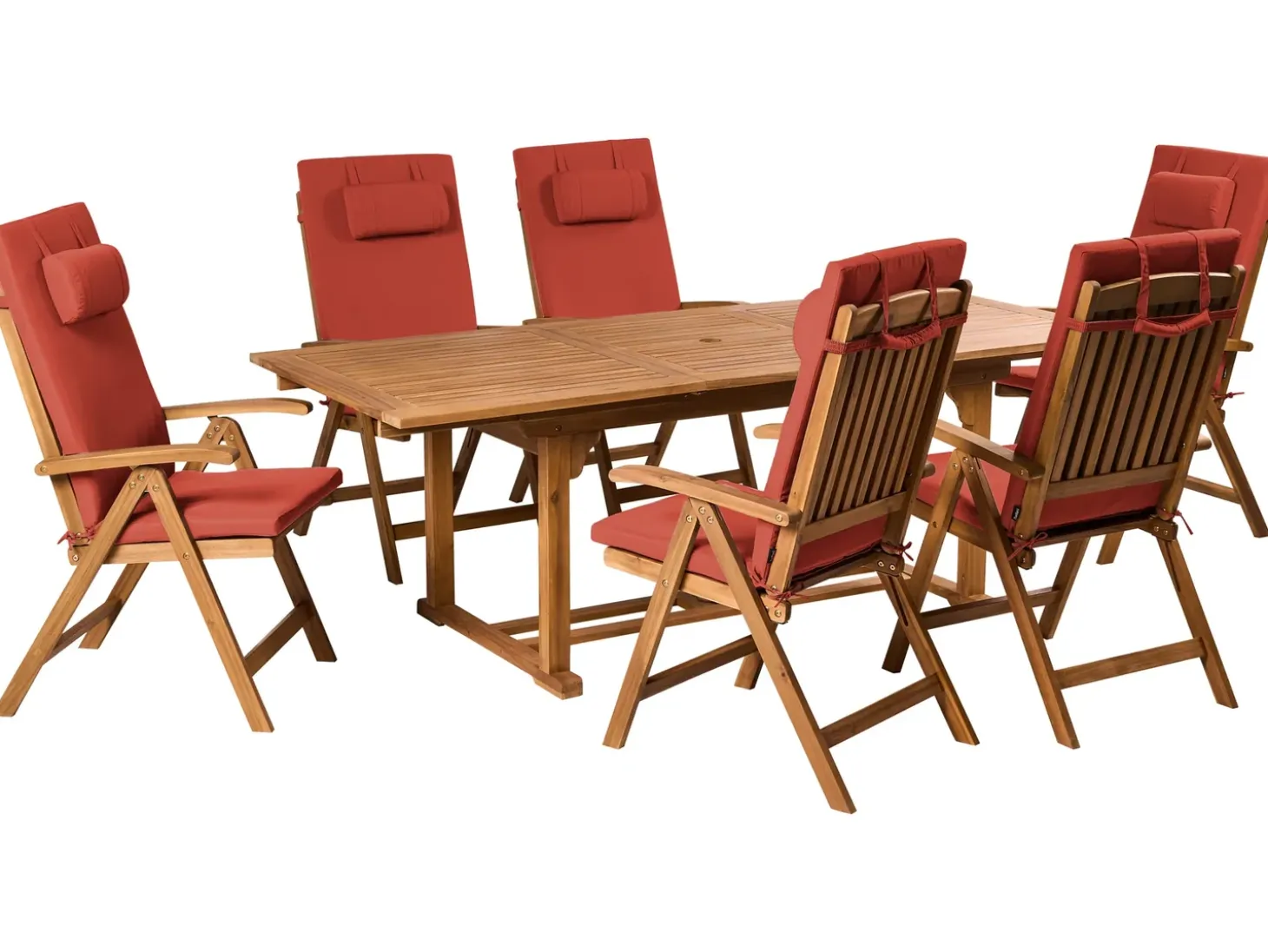 Sæt af 6 ryg-/siddehynder JAVA/AMANTEA PREMIUM 50 x 71 cm Rød