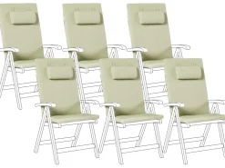 Sæt af 6 ryg-/siddehynder JAVA/AMANTEA PREMIUM 50 x 71 cm Grøn