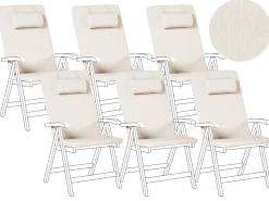 Sæt af 6 ryg-/siddehynder JAVA/AMANTEA PREMIUM 50 x 71 cm Lys Beige