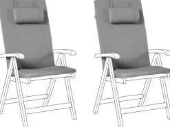 Sæt af 2 ryg-/siddehynder JAVA/AMANTEA PREMIUM 50 x 71 cm Grå melange