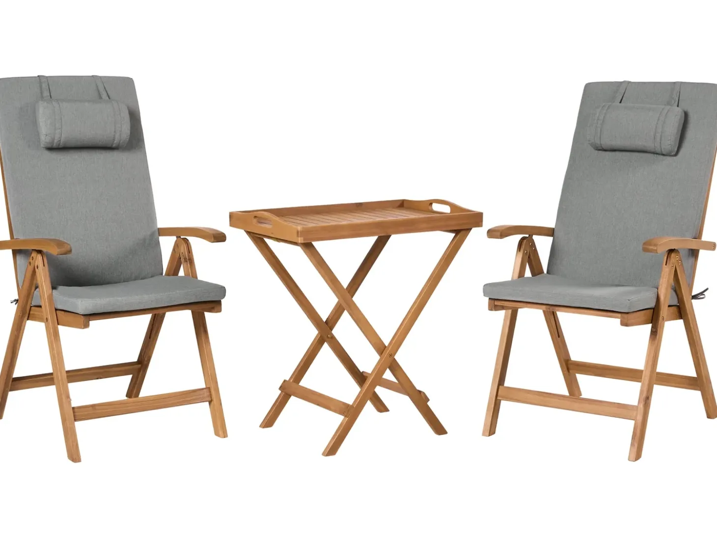 Sæt af 2 ryg-/siddehynder JAVA/AMANTEA PREMIUM 50 x 71 cm Grå melange