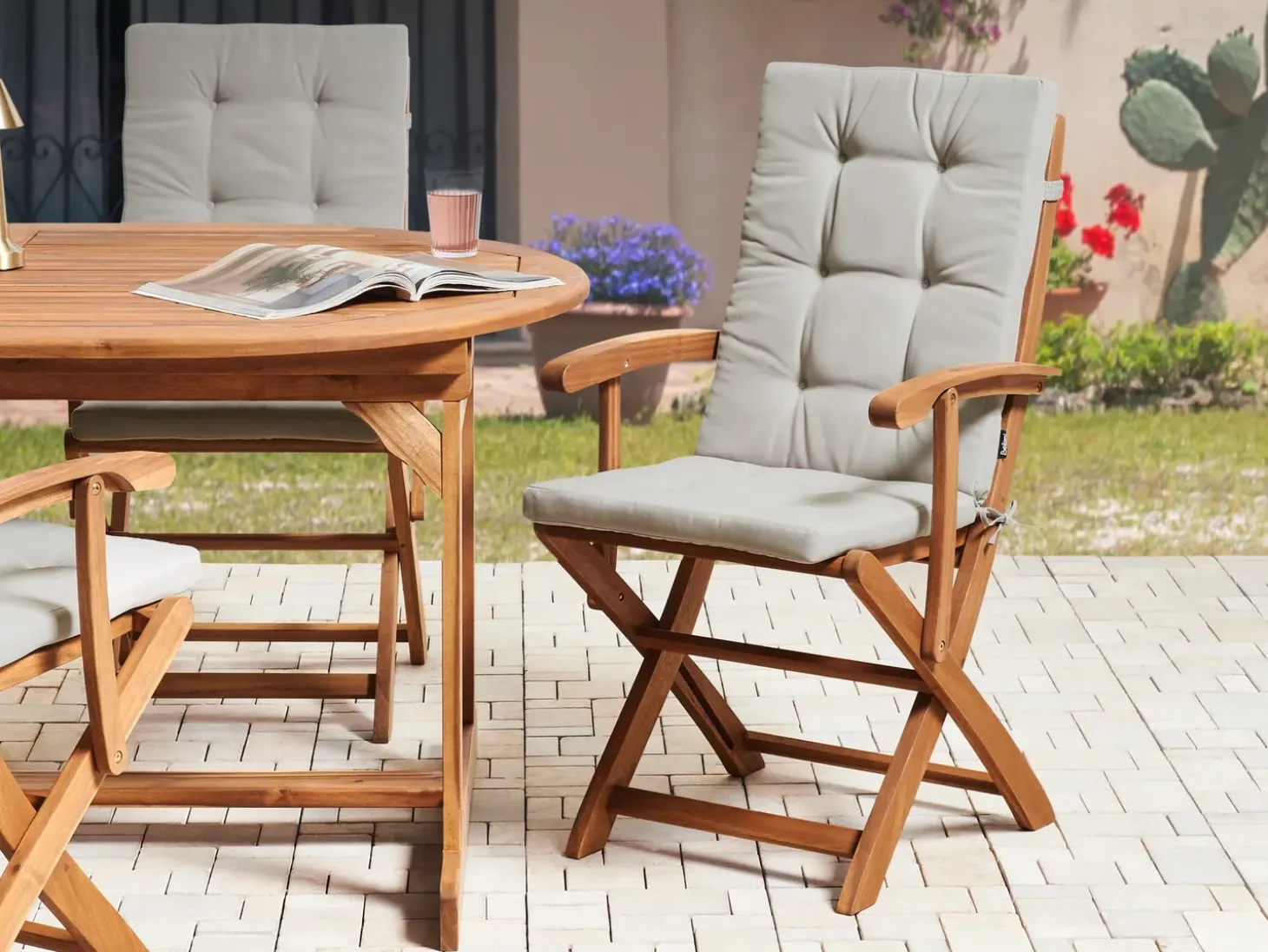 Sæt af 2 ryg-/siddehynder MAUI PREMIUM Brungrå