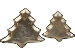 Sæt af 2 smykkeskåle Juletræ DURIAN Metal Guld