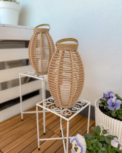Sæt af 2 Solcelledrevne lanterne SHANGANI 40 cm Naturlig