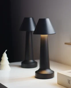 Sæt af 2 trådløse LED-bordlamper JOANES Med dæmpning Metal Sort