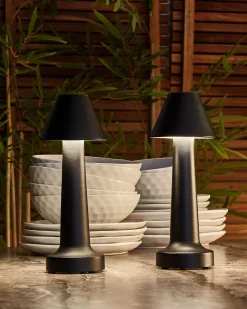 Sæt af 2 trådløse LED-bordlamper JOANES Med dæmpning Metal Sort