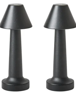 Sæt af 2 trådløse LED-bordlamper JOANES Med dæmpning Metal Sort