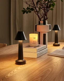 Sæt af 2 trådløse LED-bordlamper JOANES Med dæmpning Metal Sort
