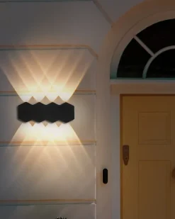 Sæt af 2 udendørs LED-væglamper WELDON Sort