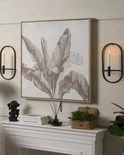 Sæt af 2 væglysestager CAVIANA Metal 38 cm Sort