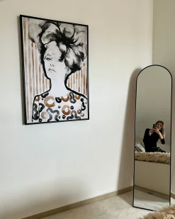Stående spejl BAGNOLET 150 cm Metal Sort