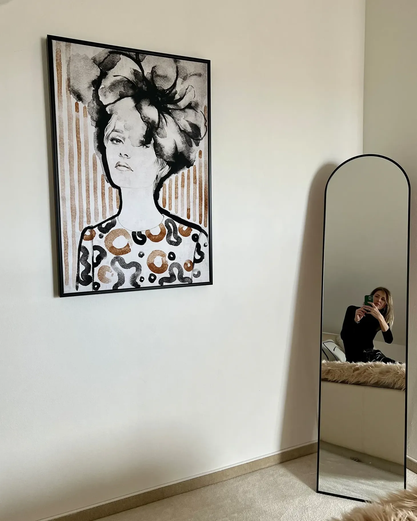Stående spejl BAGNOLET 150 cm Metal Sort