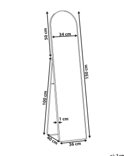 Stående spejl BAGNOLET 150 cm Metal Sort