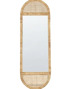 Stående spejl BARGES 150 cm Rattan Naturlig