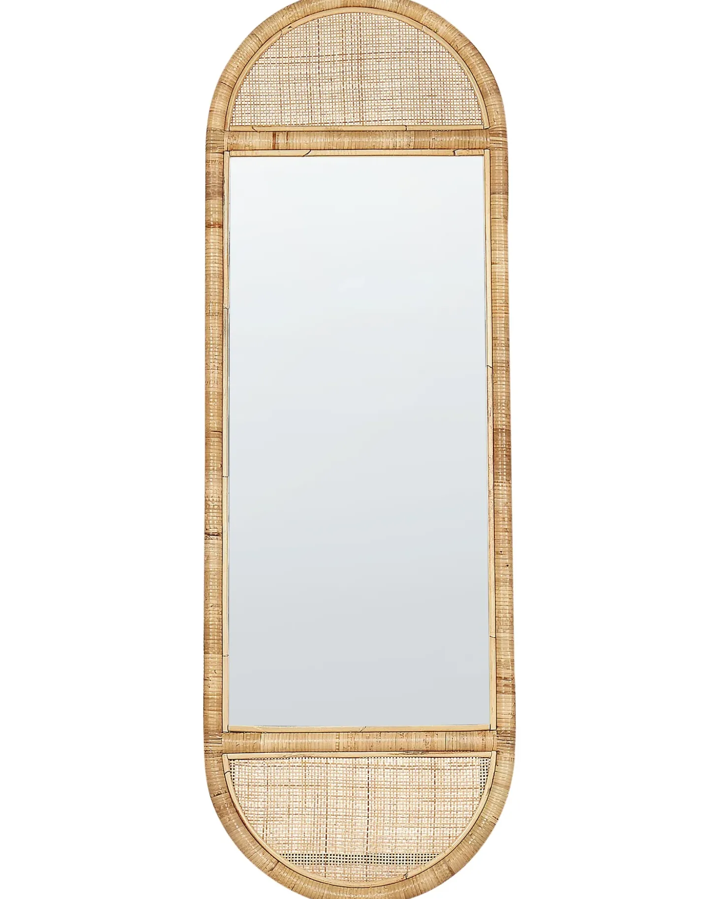 Stående spejl BARGES 150 cm Rattan Naturlig