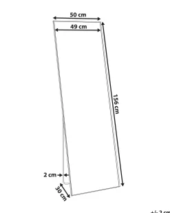 Stående spejl BEAUVAIS 156 cm Metal Sort