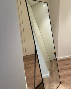 Stående spejl BEAUVAIS 156 cm Metal Sort