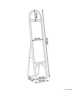 Stående spejl BRUSSEY 170 cm Rattan Naturlig