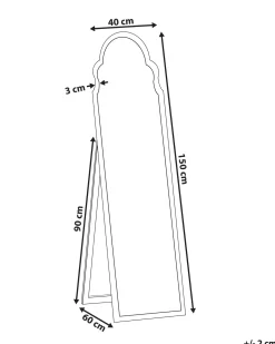 Stående spejl CHATILLON 150 cm Sort