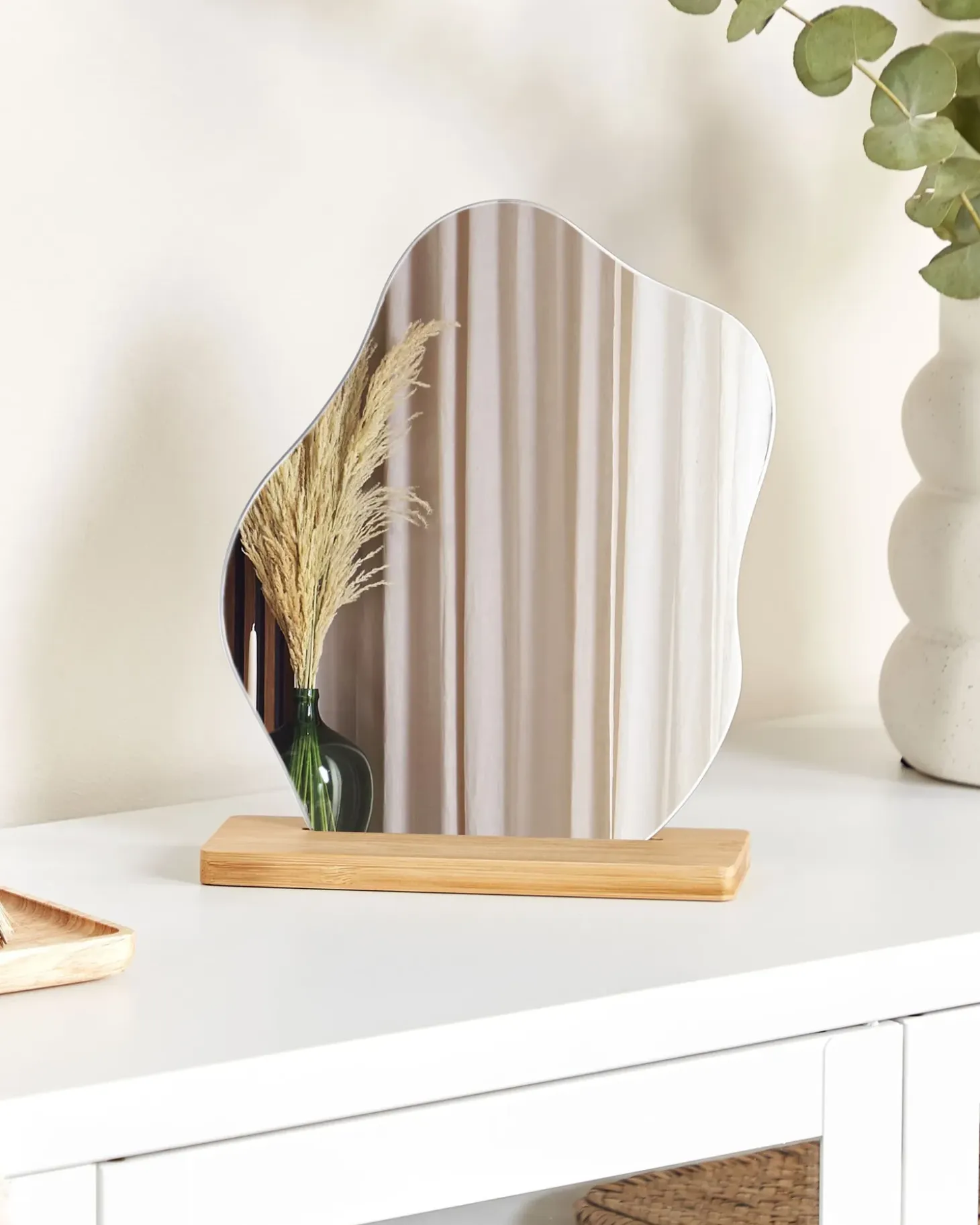 Stående spejl LOZERE 19 cm 22 cm Bambus Lysebrun