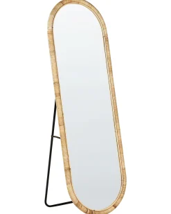 Stående spejl MONTOT 150 cm Rattan Naturlig