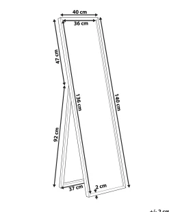 Stående spejl TORCY 140 cm Sort