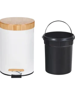 Sæt med 2 affaldsbeholdere med pedal 3 L ECOSMART Metal Hvid