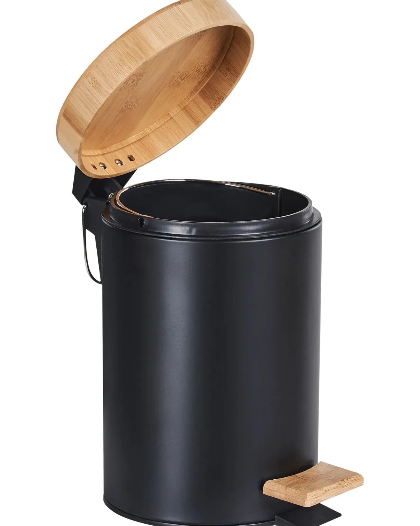 Sæt med 2 affaldsbeholdere med pedal 3 L ECOSMART Metal Sort