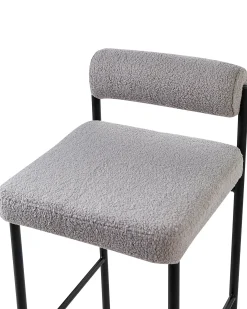 Sæt med 2 barstole AMAYA Boucle Grå