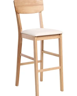 Sæt med 2 barstole AMBLER Træ Lysebrun/beige