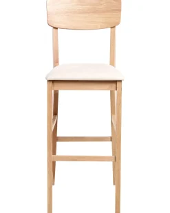 Sæt med 2 barstole AMBLER Træ Lysebrun/beige