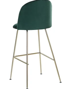 Sæt med 2 barstole ARCOLA Velour Smaragdgrøn