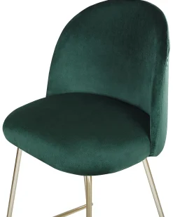 Sæt med 2 barstole ARCOLA Velour Smaragdgrøn