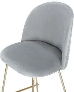Sæt med 2 barstole ARCOLA Velour Lysegrå