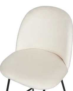 Sæt med 2 barstole ARCOLA Velour Cremehvid