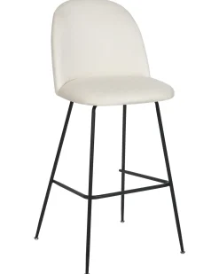 Sæt med 2 barstole ARCOLA Velour Cremehvid