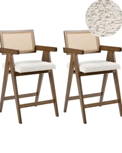 Sæt med 2 barstole AVA Træ Brun/lys beige