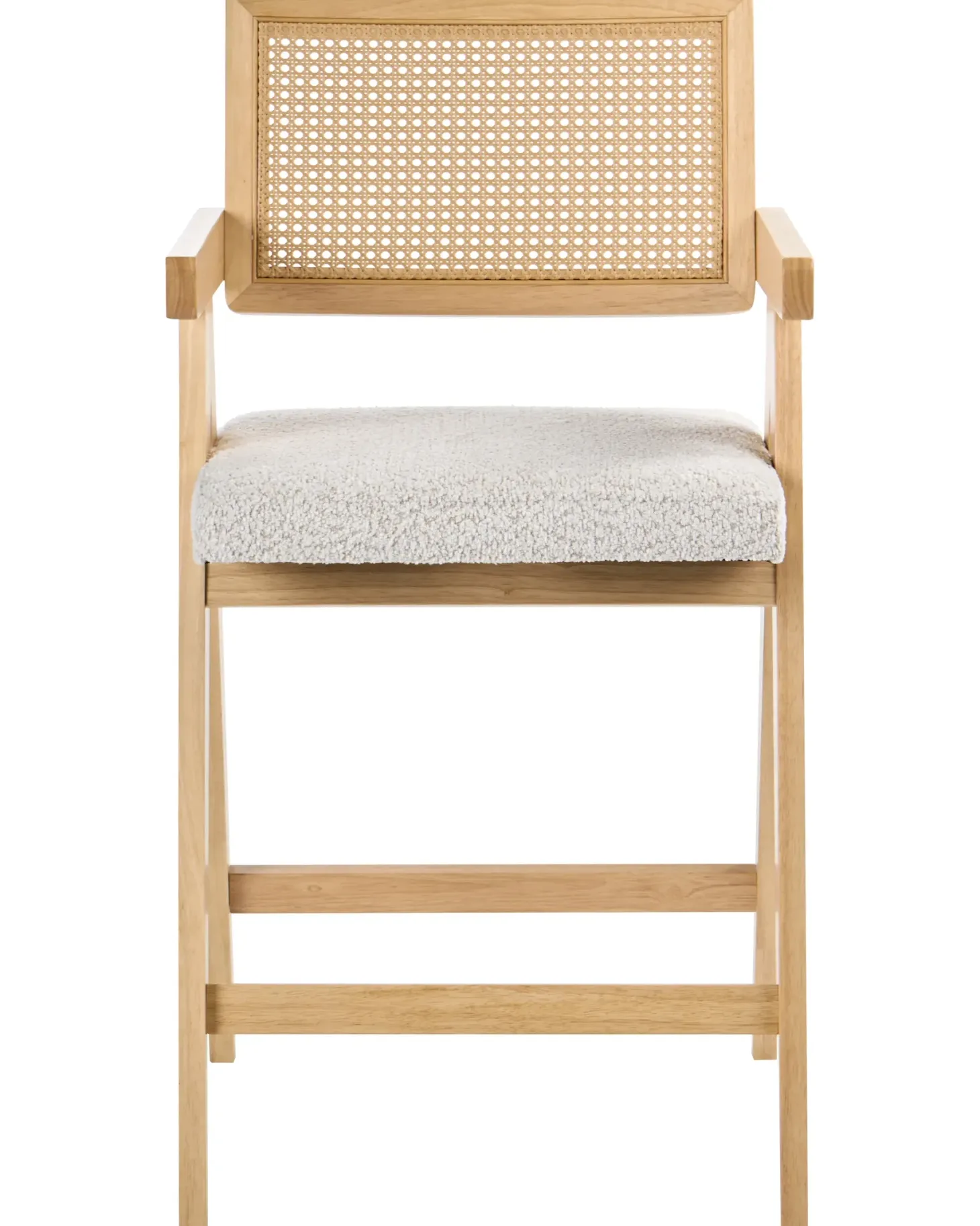 Sæt med 2 barstole AVA Træ Lysebrun/beige