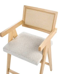 Sæt med 2 barstole AVA Træ Lysebrun/beige