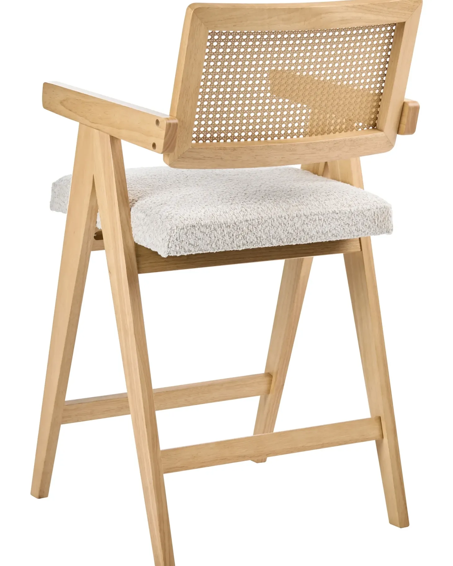 Sæt med 2 barstole AVA Træ Lysebrun/beige