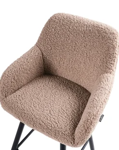 Sæt med 2 barstole CASMALIA Boucle Brungrå
