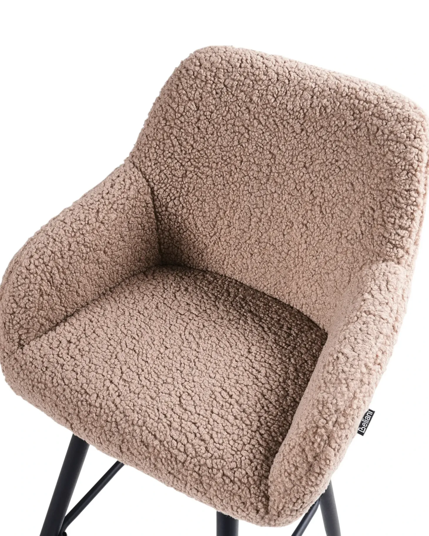 Sæt med 2 barstole CASMALIA Boucle Brungrå
