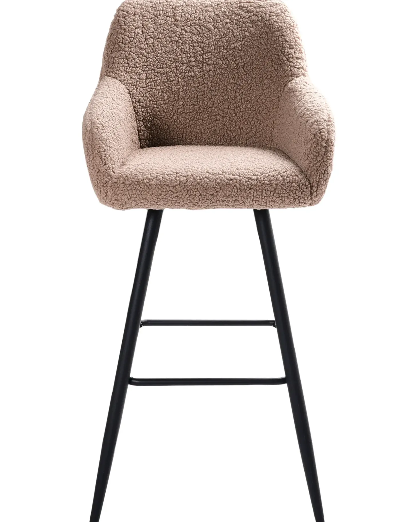 Sæt med 2 barstole CASMALIA Boucle Brungrå