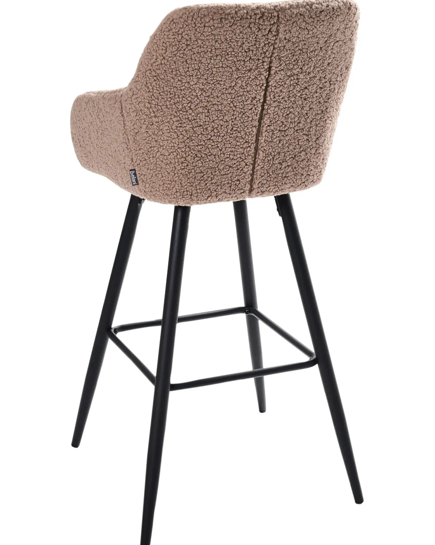 Sæt med 2 barstole CASMALIA Boucle Brungrå