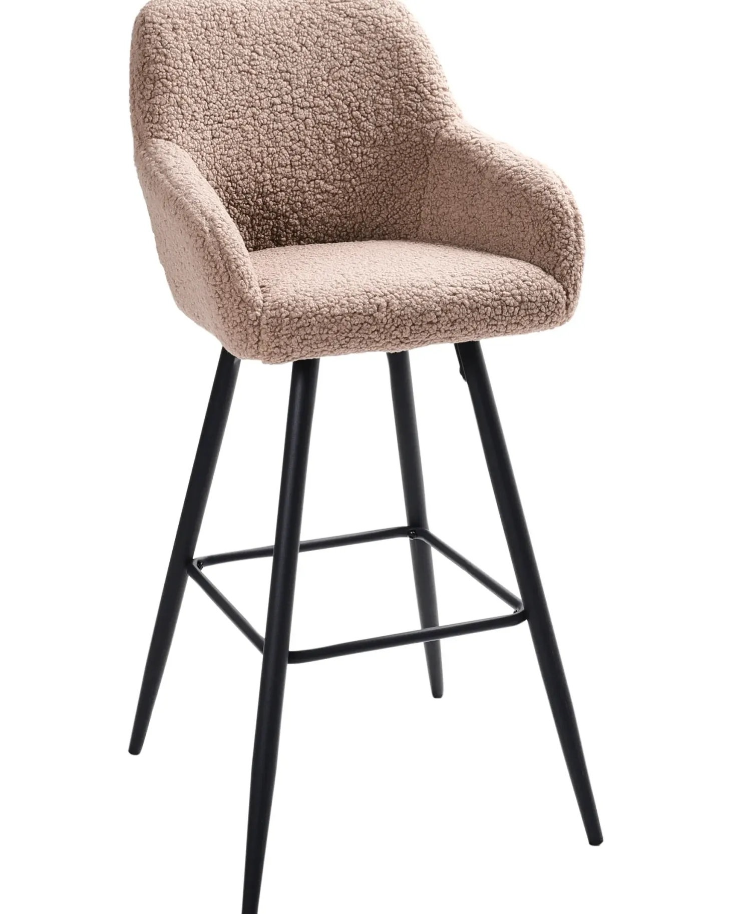 Sæt med 2 barstole CASMALIA Boucle Brungrå
