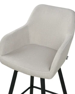 Sæt med 2 barstole CASMALIA Velour Brungrå