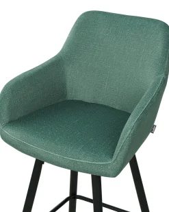 Sæt med 2 barstole CASMALIA Velour Mørkegrøn