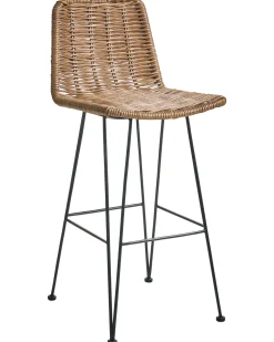 Sæt med 2 barstole CASSITA Rattan Brun